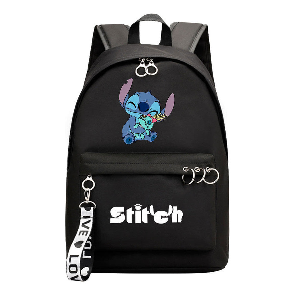 Anime Star Baby Stitch Youth Student School Bag Men's And Women's Backpack Lightweight Casual Backpack