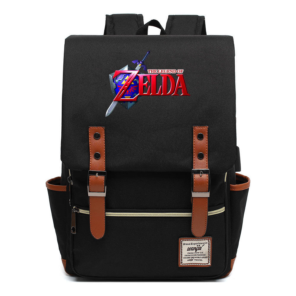 Printed Youth Student Backpack Usb Men's And Women's Casual Backpack