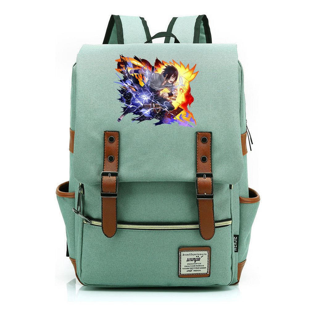 Naruto Printed Student Backpack For Men And Women, Casual Belt Buckle, Classic Backpack