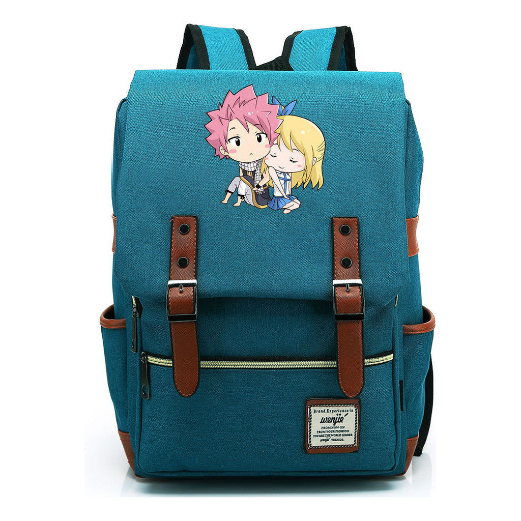 Printed Teenage Student Backpack For Men And Women With Casual Belt Buckle Classic Backpack