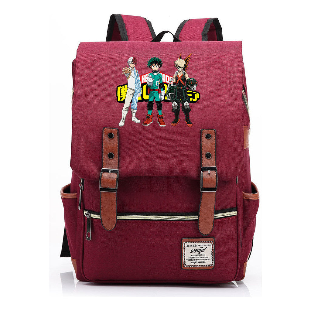 Animation My Hero College Prints Schoolbags For Young Students And Classic Backpacks With Belt Buckles For Men And Women.