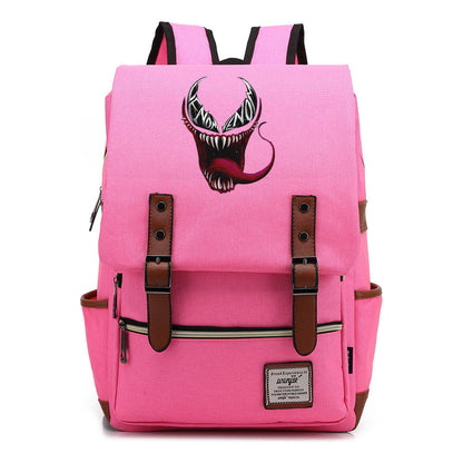 Printed Youth Student School Bag Casual Belt Buckle Classic Backpack