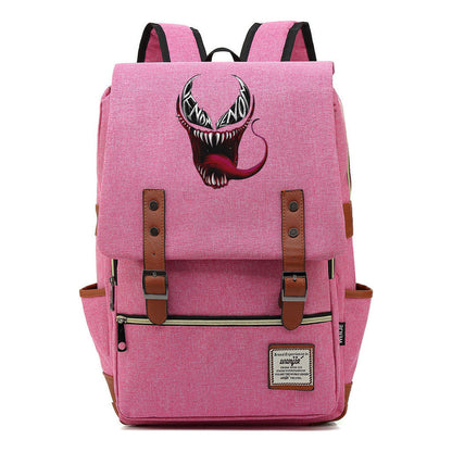 Printed Youth Student School Bag Casual Belt Buckle Classic Backpack