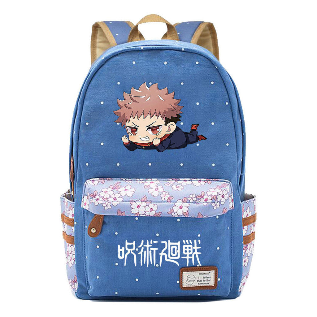Cartoon Spell Battle Youth Girls Student School Bag Men's And Women's Leisure Canvas Backpack
