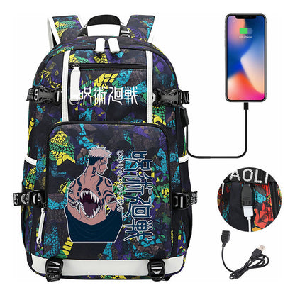 Printed Usb Youth Student Backpack For Men And Women's Leisure Large Capacity Travel Backpack