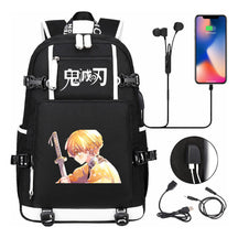 Cartoon Printed Usb Large Capacity Youth Student Backpack For Men And Women's Leisure Travel Backpack