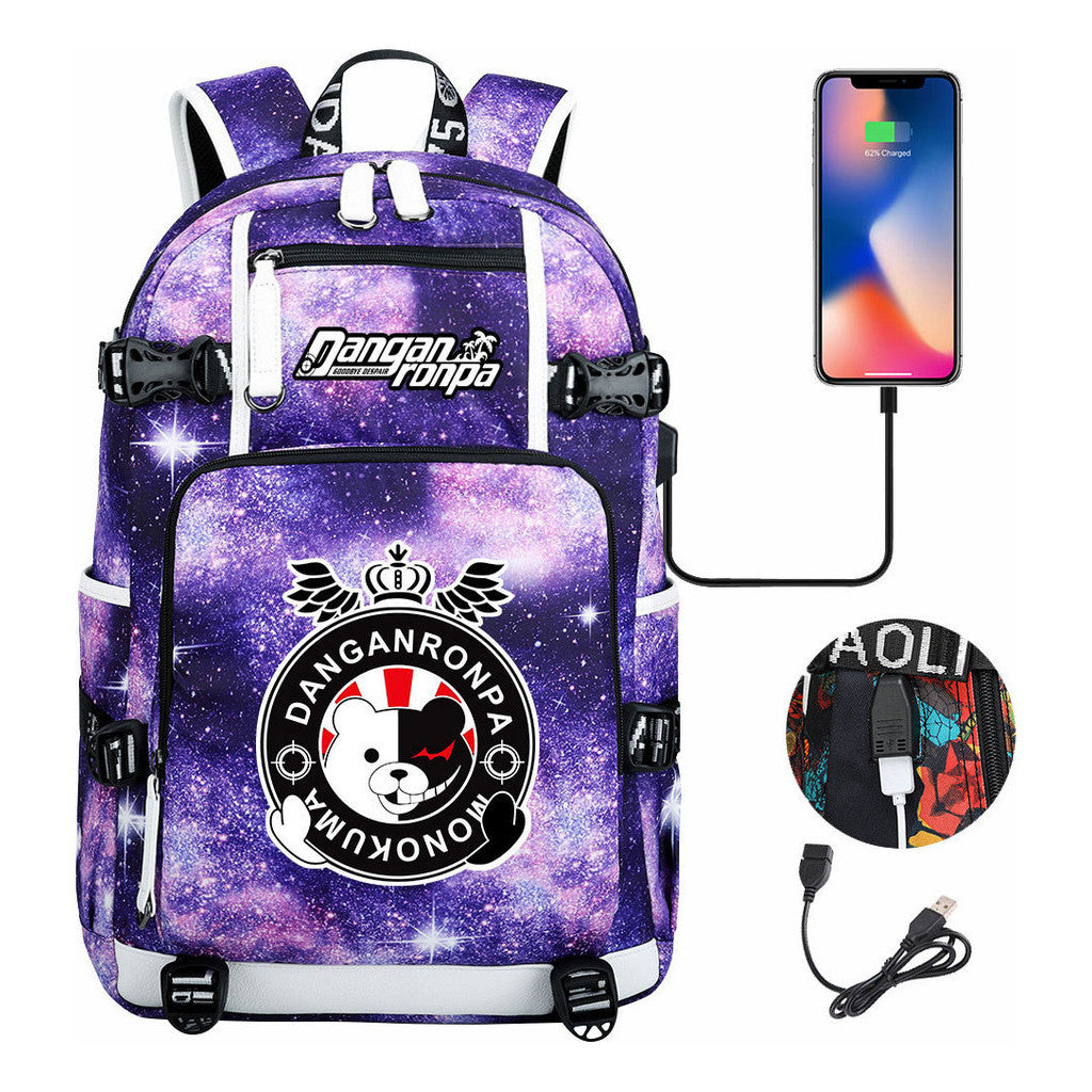 Bullet Theory Breaks Usb Large Capacity Youth Student Backpack Men's And Women's Leisure Travel Backpack
