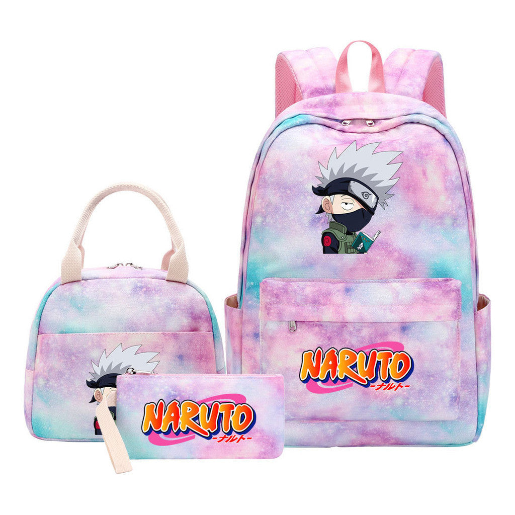 Naruto Student Girl Backpack Lunch Bag Three Piece Set Backpack Set