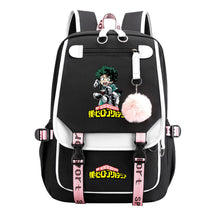 My Heroes Academy Usb Youth Student Backpack With Casual Woven Strap Flip Back Backpack