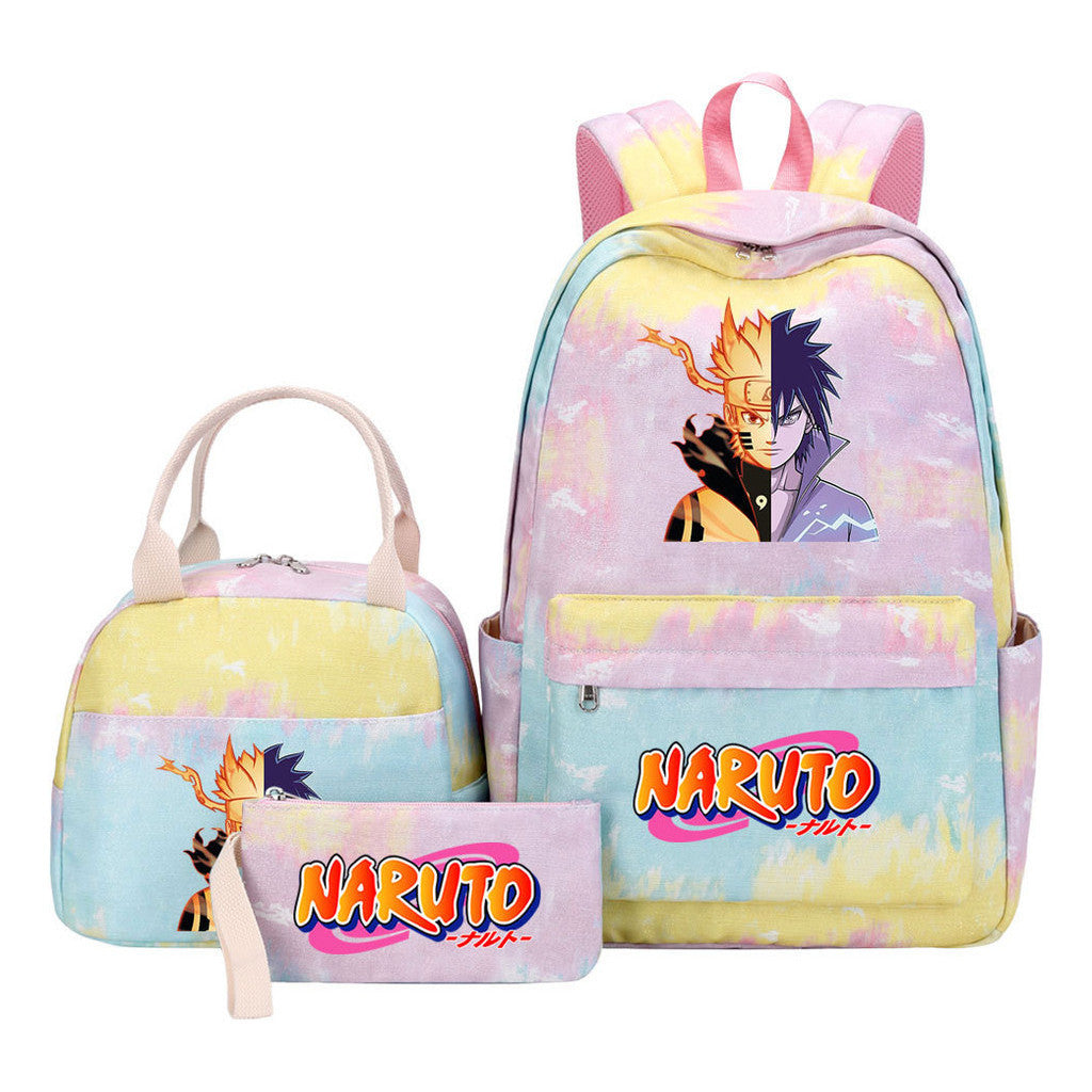 Naruto Student Girl Backpack Lunch Bag Three Piece Set Backpack Set