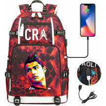 Football Star Cristiano Ronaldo Printed Youth Backpack, Backpack, Leisure Travel Backpack