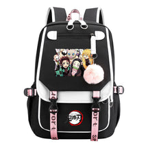 Cartoon Fashion Usb Student Backpack With Casual Woven Strap Flip Back Backpack