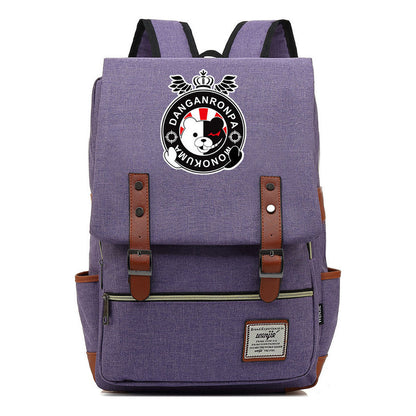 Printed Teenage Student Backpack For Men And Women With Casual Belt Buckle Classic Backpack