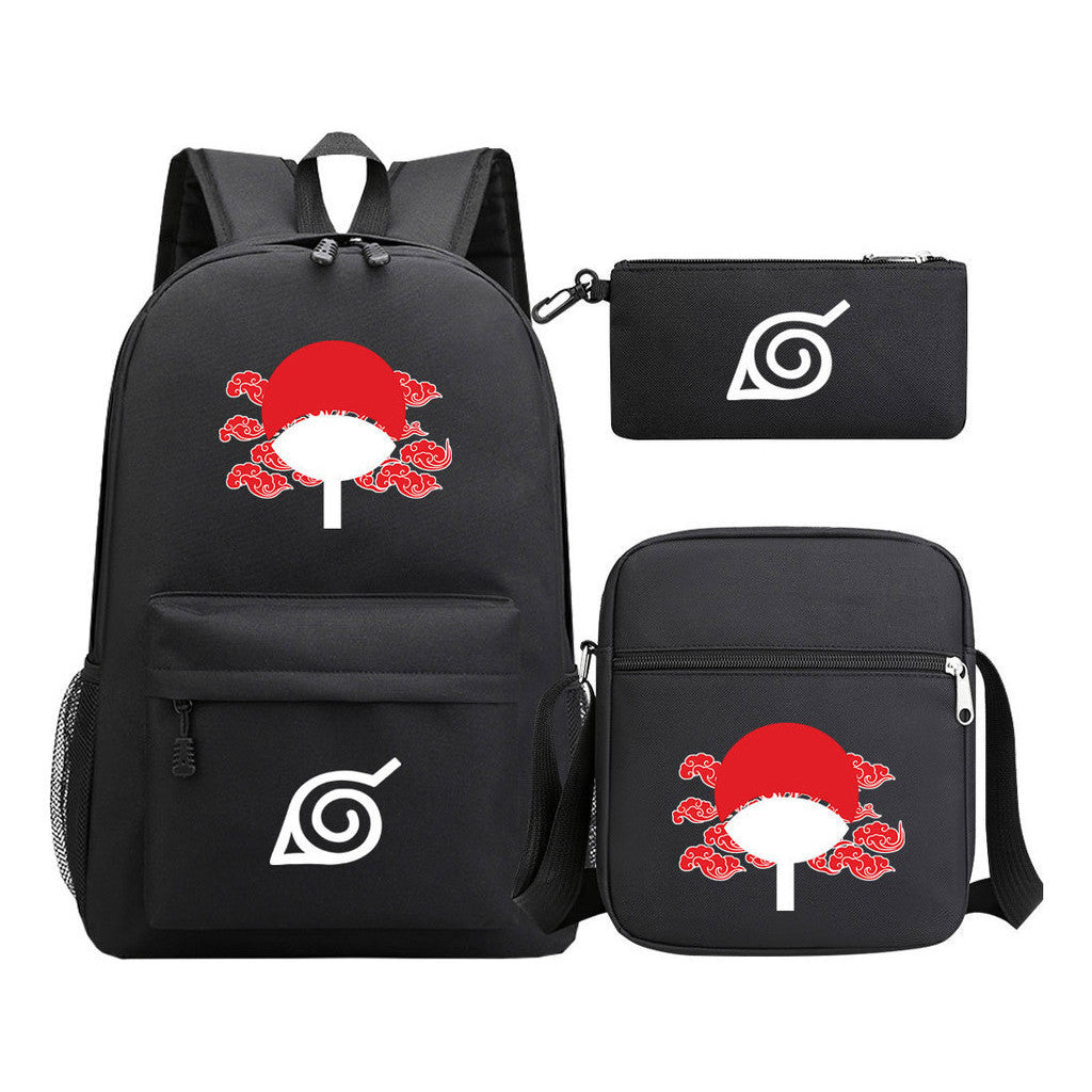 Anime Naruto Starry Sky Student School Bag Three Piece Set Backpack Set