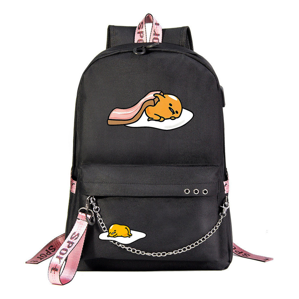 Lazy Egg Usb Youth Student Backpack For Men And Women's Leisure Travel Backpack