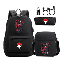 Naruto Usb Password Lock Youth Student Backpack Three Piece Set Backpack Set