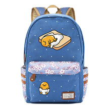 Cartoon Lazy Egg Printed Youth Student School Bag Fragmented Flower Boys And Girls Backpack