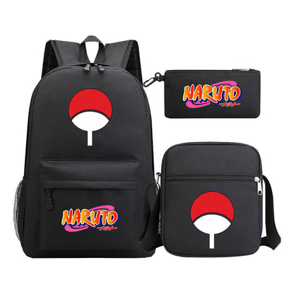 Anime Naruto Starry Sky Student School Bag Three Piece Set For Men And Women Backpack Set