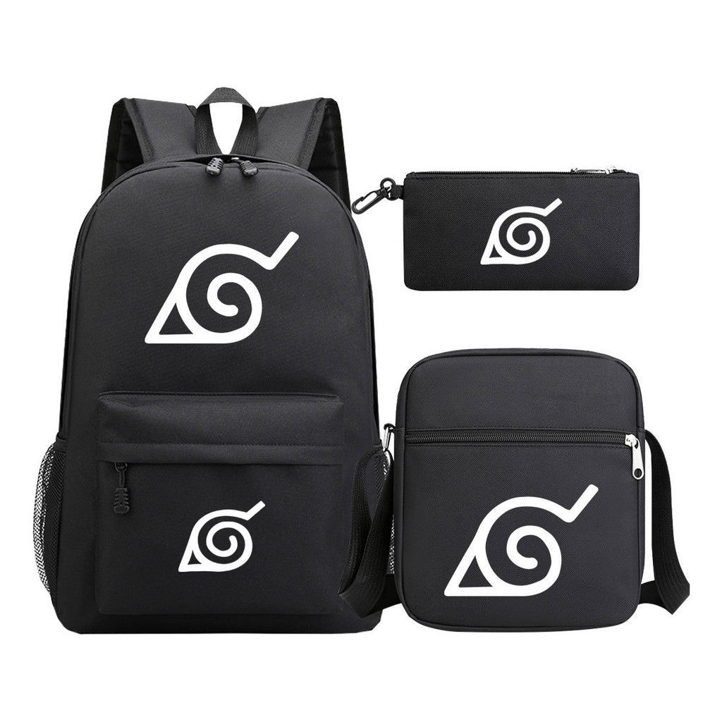 Anime Naruto Starry Sky Youth School Bag Three Piece Set For Men And Women Backpack Set