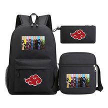Anime Naruto Starry Sky Youth School Bag Three Piece Set For Boys And Girls Backpack Set