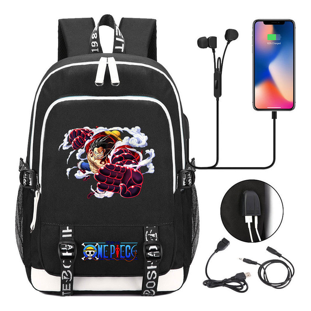 Pirate King Lufei Youth Student School Bag Usb Men's And Women's Leisure Backpack