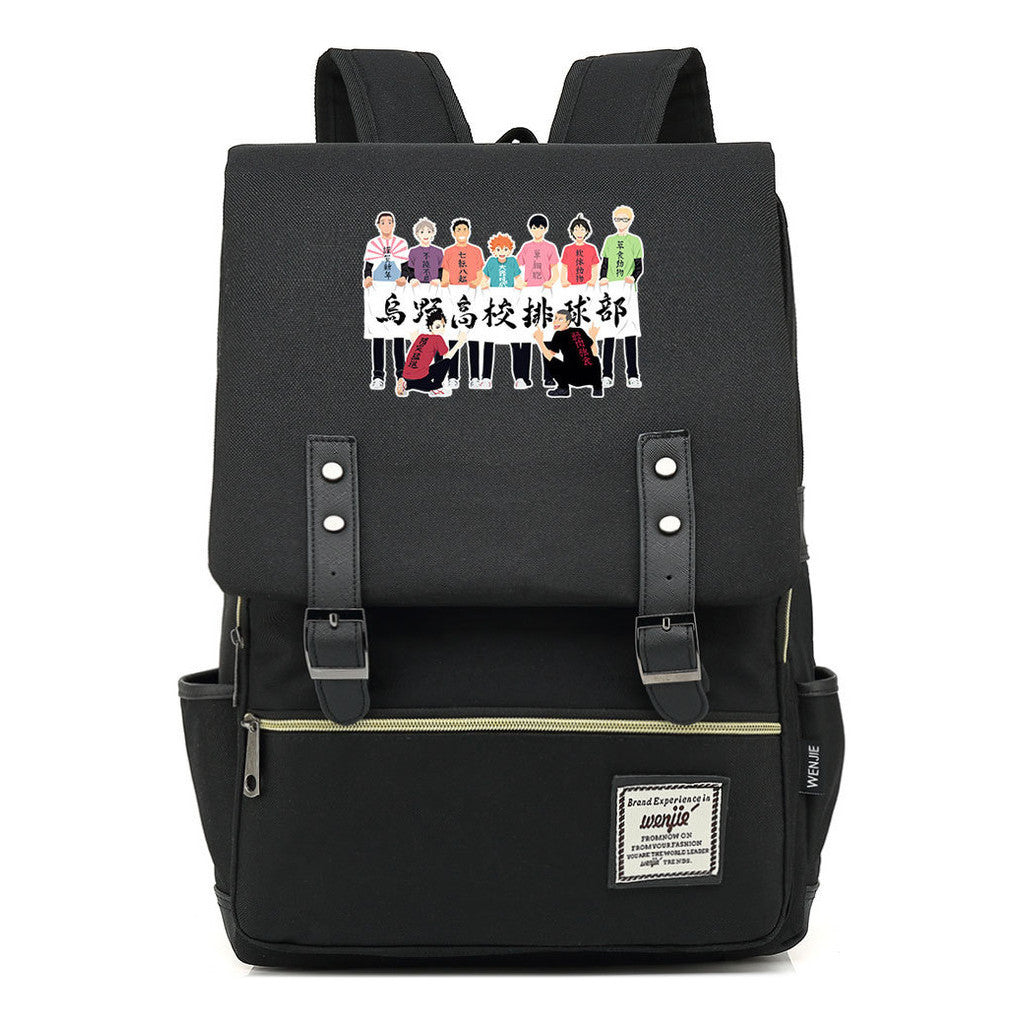 Volleyball Youth Printed Youth Student School Bag Men's And Women's Leisure Belt Buckle Classic Backpack