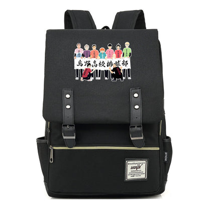 Volleyball Youth Printed Youth Student School Bag Men's And Women's Leisure Belt Buckle Classic Backpack