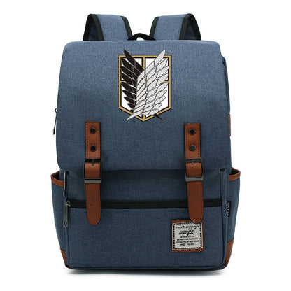 The Giant Of Manga Attack Printed Teenage Student Backpack For Men And Women With Casual Belt Buckle Classic Backpack 38*27*12.5cm