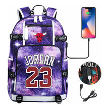 Sports Basketball Star Printed Usb Youth Student Backpack For Men And Women's Leisure Travel Backpack