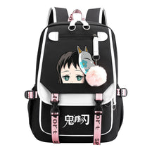 Cartoon Fashion Usb Youth Student Backpack Boy's And Girl's Leisure Ribbon Flip Backpack