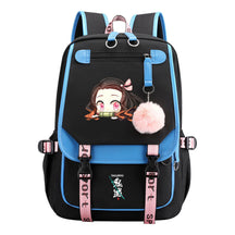 Cartoon Fashion Usb Youth Student Backpack Boy's And Girl's Leisure Ribbon Flip Backpack