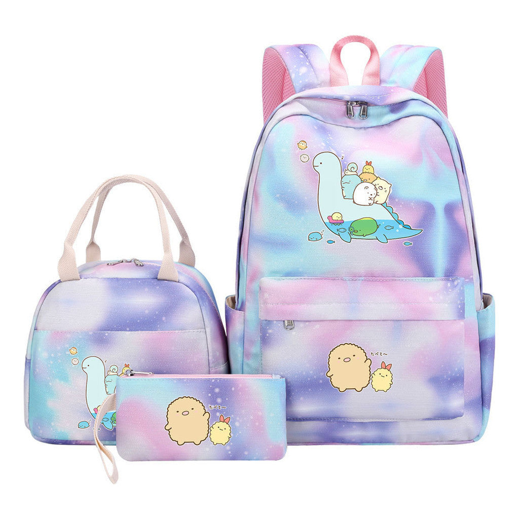 Corner Biology Student School Bag Lunch Bag Three Piece Set Backpack Set