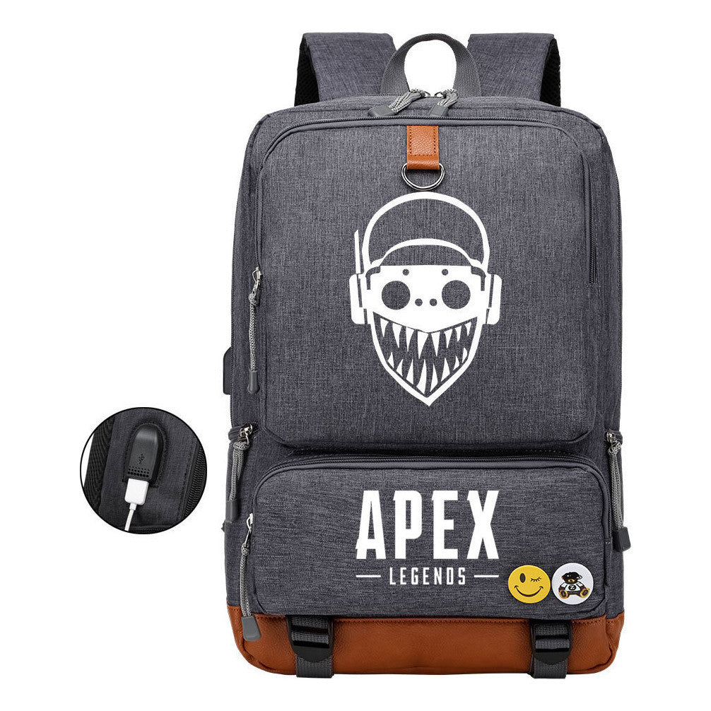 Apex Hero Print Usb Student Backpack Travel Backpack