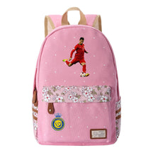 Football Star Cristiano Ronaldo Printed Student Backpack, Floral Casual Backpack