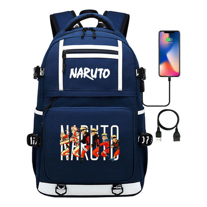 Naruto Usb Youth Student School Bag Men's And Women's Backpack Leisure Travel Bag