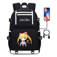 Anime Beauty Girl Warrior Usb Youth Student School Bag Men's And Women's Backpack Leisure Travel Backpack
