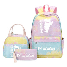 Sports Football Star Student Girl Backpack Lunch Bag Three Piece Set Backpack Set