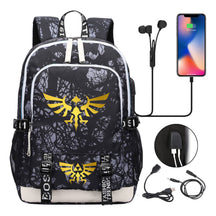 Golden Usb Youth Student Backpack For Leisure Sports Backpack