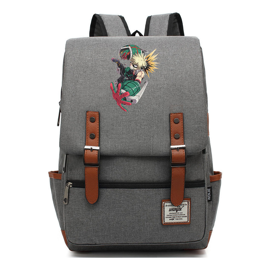 Anime My Heroes Academy Printed Youth School Bag For Men And Women Leisure Belt Buckle Classic Backpack