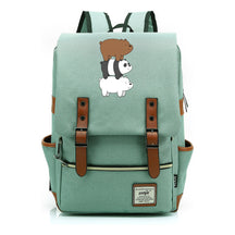 Cartoon Cute Three Bears Printed Youth School Bag For Men And Women Leisure Belt Buckle Classic Backpack