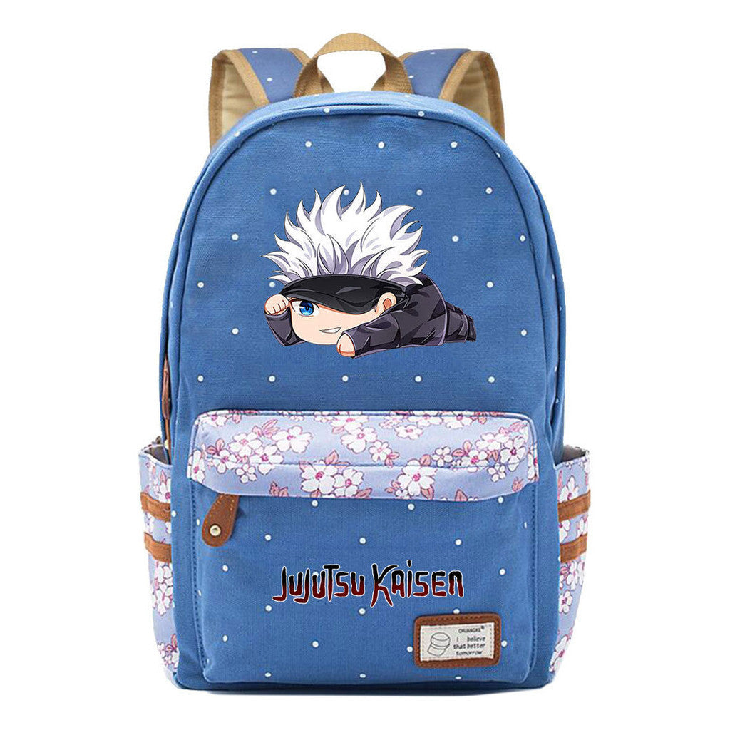 Cartoon Teenage Girl Student Backpack Casual Canvas Backpack