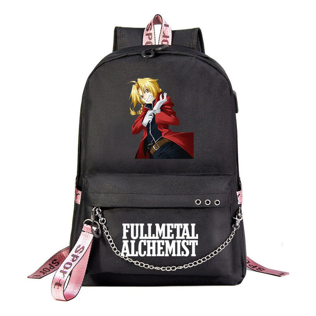 Printed Usb Student Backpack For Men And Women's Leisure Travel Backpack