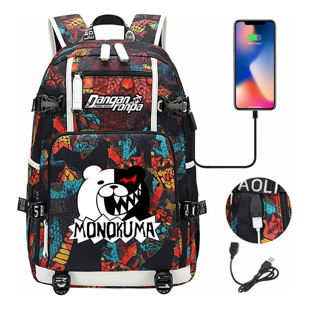 Bullet Theory Breaks Usb Large Capacity Youth Student Backpack Men's And Women's Leisure Travel Backpack
