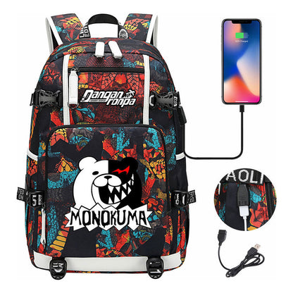 Bullet Theory Breaks Usb Large Capacity Youth Student Backpack Men's And Women's Leisure Travel Backpack