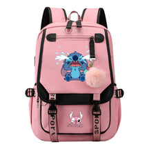 Interstellar Baby Stitch Usb Backpack For Boys And Girls Casual Woven Strap Flip Backpack
