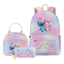 Interstellar Baby Stitch Student Girls School Bag Lunch Bag Three Piece Set Backpack Cover