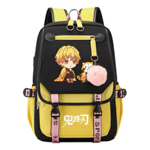 Cartoon Fashion Usb Youth School Bag For Boys And Girls Casual Ribbon Flip Backpack