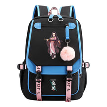 Cartoon Fashion Usb Youth School Bag For Boys And Girls Casual Ribbon Flip Backpack