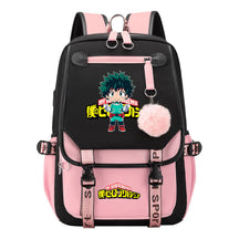 My Heroes Academy Usb Youth Student Backpack With Casual Woven Strap Flip Back Backpack