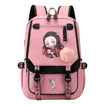 Cartoon Fashion Usb Youth Student School Bag Casual Ribbon Flip Backpack